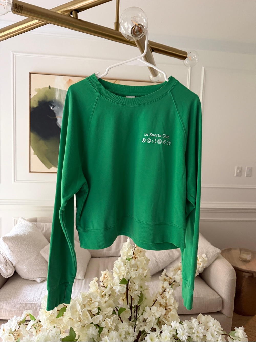 all in motion Le Sports Club Green Cropped Crewneck Sweatshirt